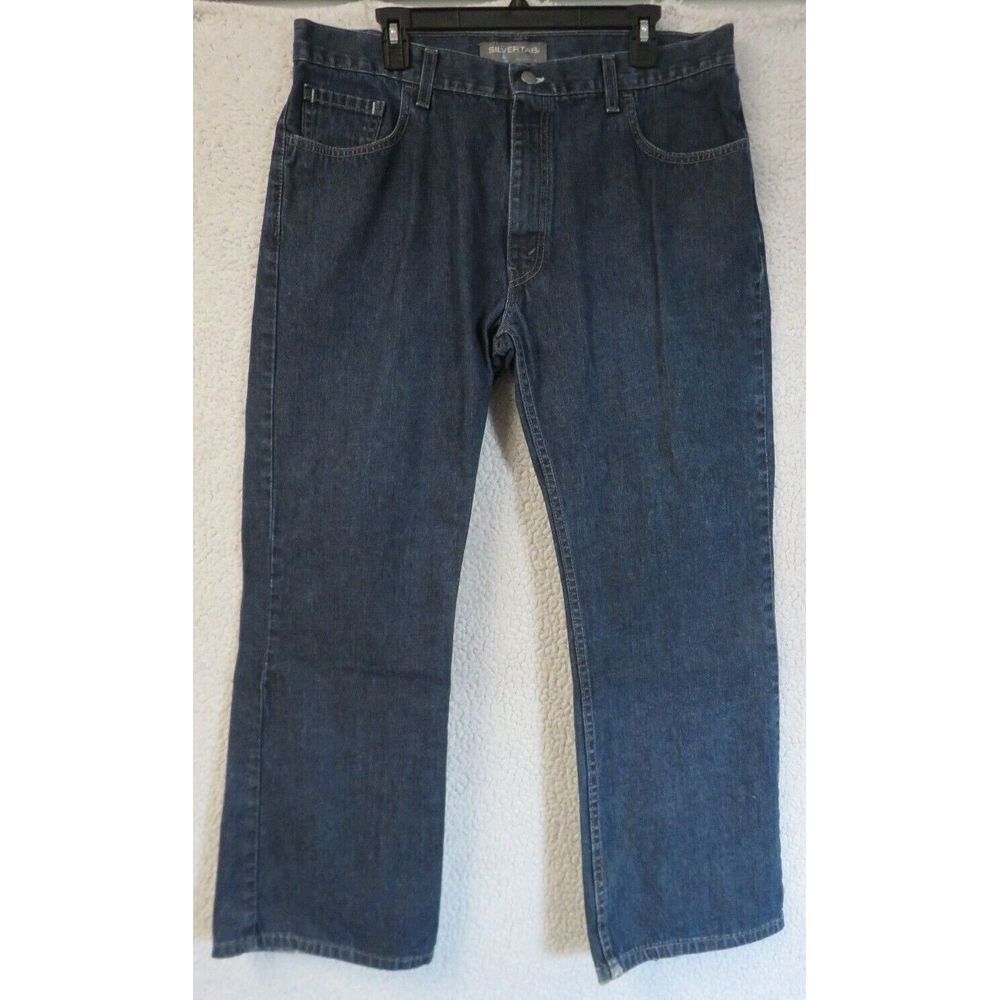 Mens Levis SilverTab Vintage Blue Jeans Size 38x30 Boot Fit Made In USA Cotton‎